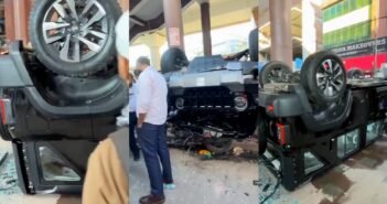 டெல்லியில் எலுமிச்சையை ஏற்றும்போது முதல் தளத்திலிருந்து பறந்த கார்