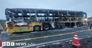 ஹைதராபாதிலிருந்து பெங்களூரு நோக்கி சென்ற பேருந்து தீப்பிடித்தது – 10க்கும் மேற்பட்டோர் உயிரிழப்பு